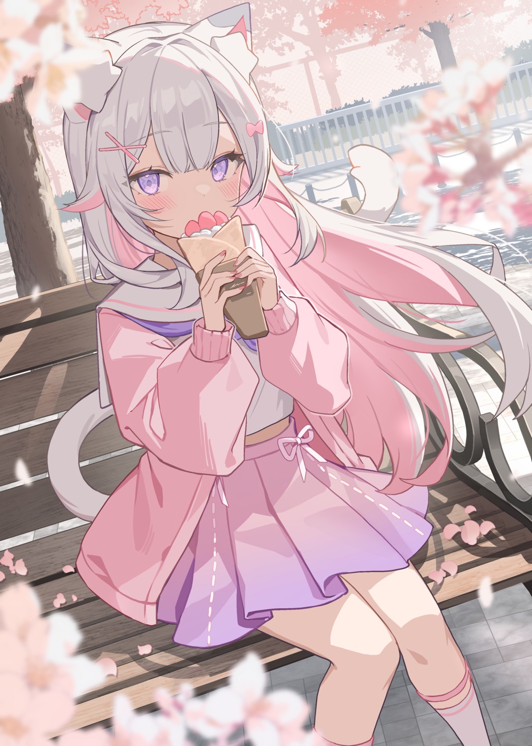 animal_ears, icomochi, nekomimi, seifuku, sweater, tail