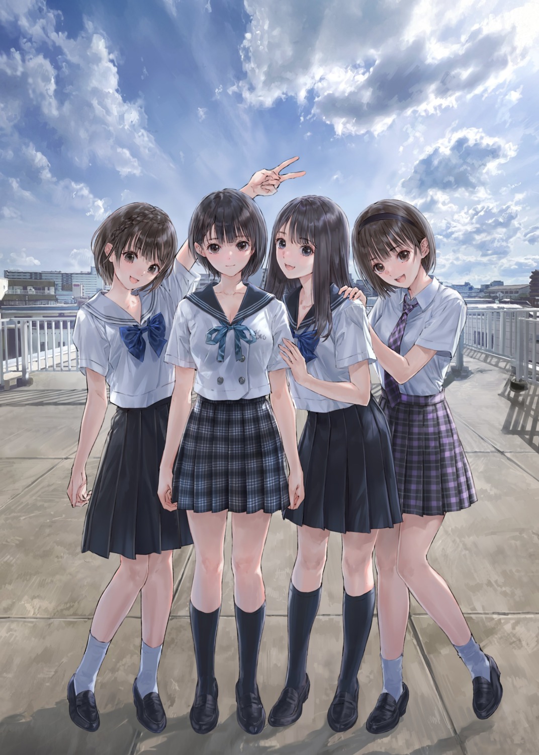 blue_reflection, blue_reflection_ray, blue_reflection_sun, blue_reflection_tie, hirahara_hiori, hoshizaki_ao, kasuga_shiho, kishida_mel