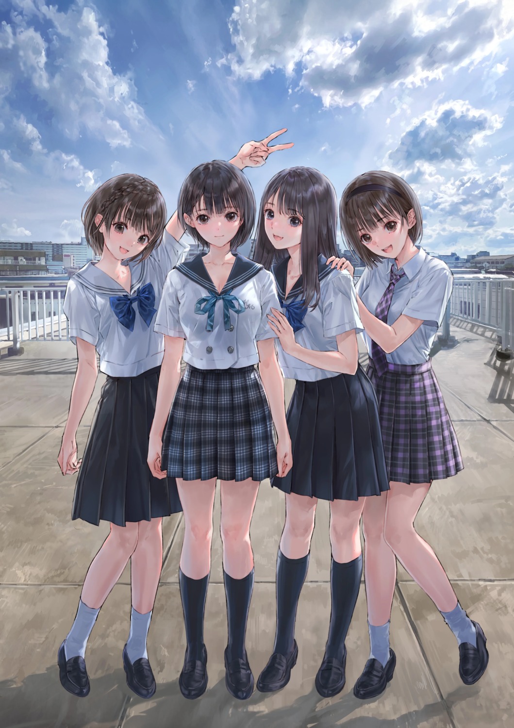 blue_reflection, blue_reflection_ray, blue_reflection_sun, blue_reflection_tie, hirahara_hiori, hoshizaki_ao, kasuga_shiho, kishida_mel