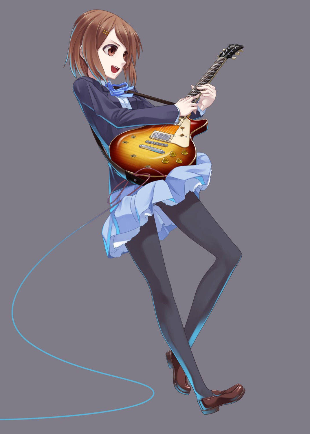 guitar, hamada_youho, hirasawa_yui, k-on!, pantyhose, seifuku