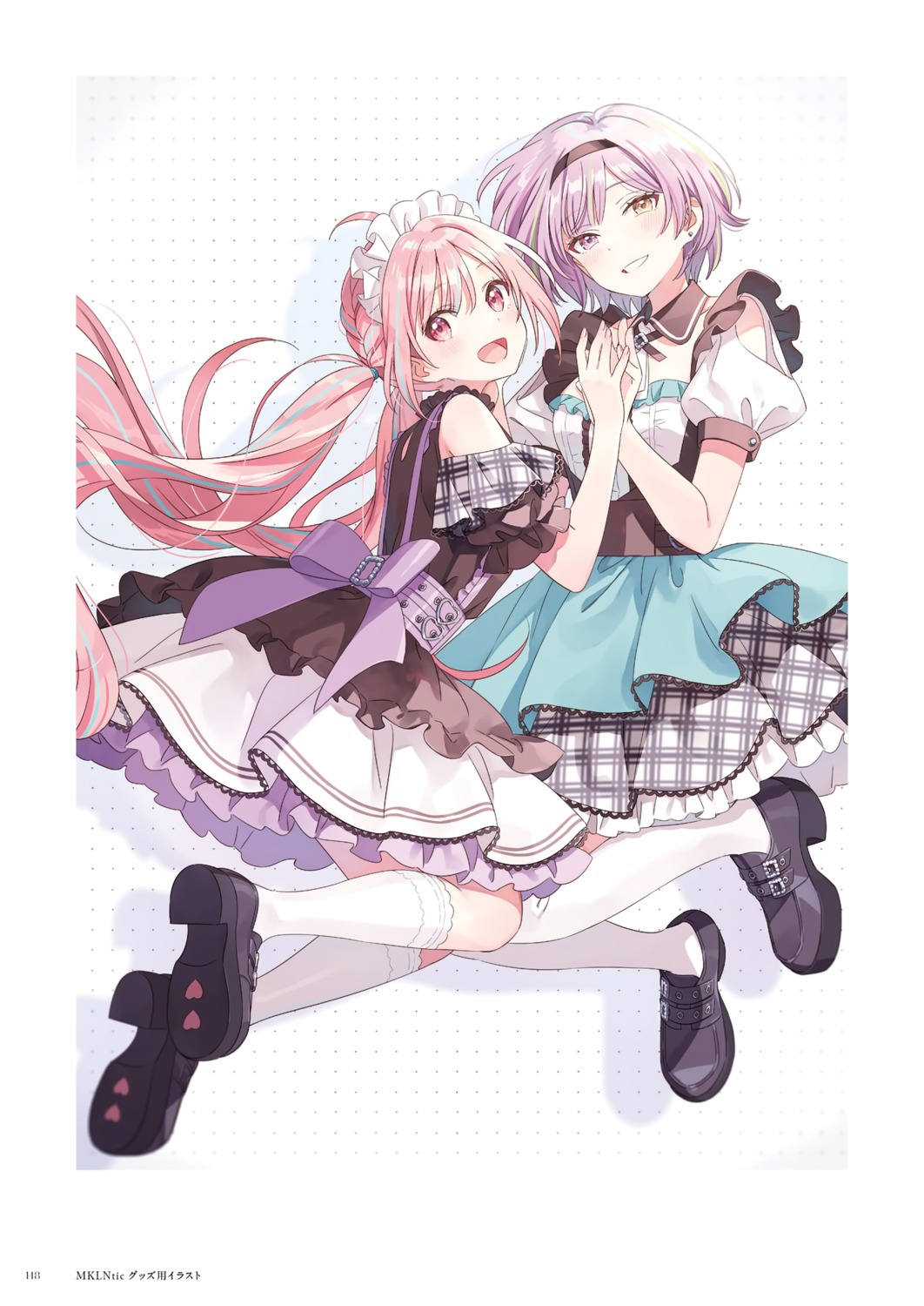 hechima, heels, heterochromia, kano_mahoro, lon_(mklntic), maid, thighhighs