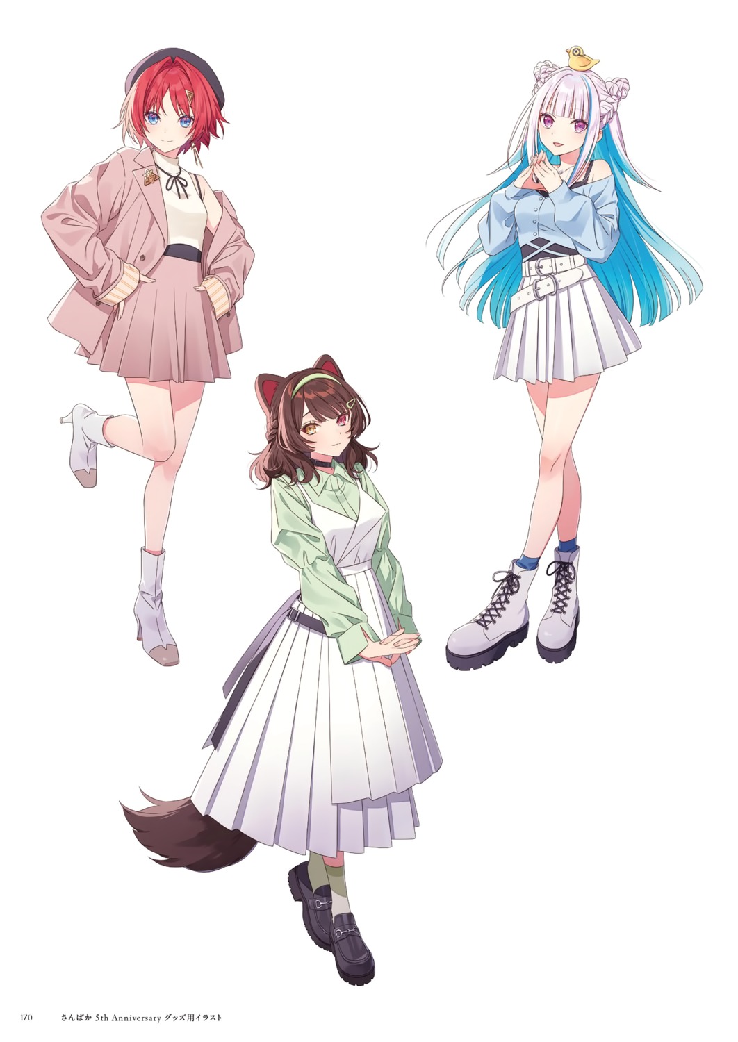 ange_katrina, animal_ears, dress, hechima, heels, heterochromia, inui_toko, inumimi
