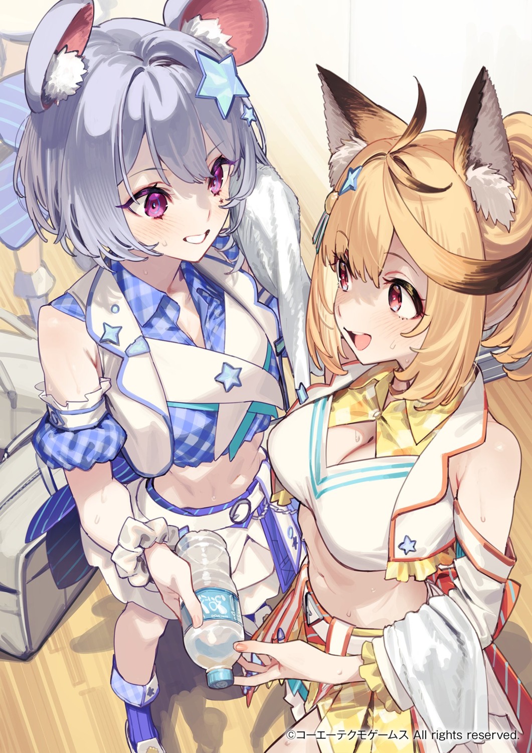 92m, animal_ears, atelier, atelier_resleriana, cleavage, johanna, kimon, kitsune, koei_tecmo, uniform, wet