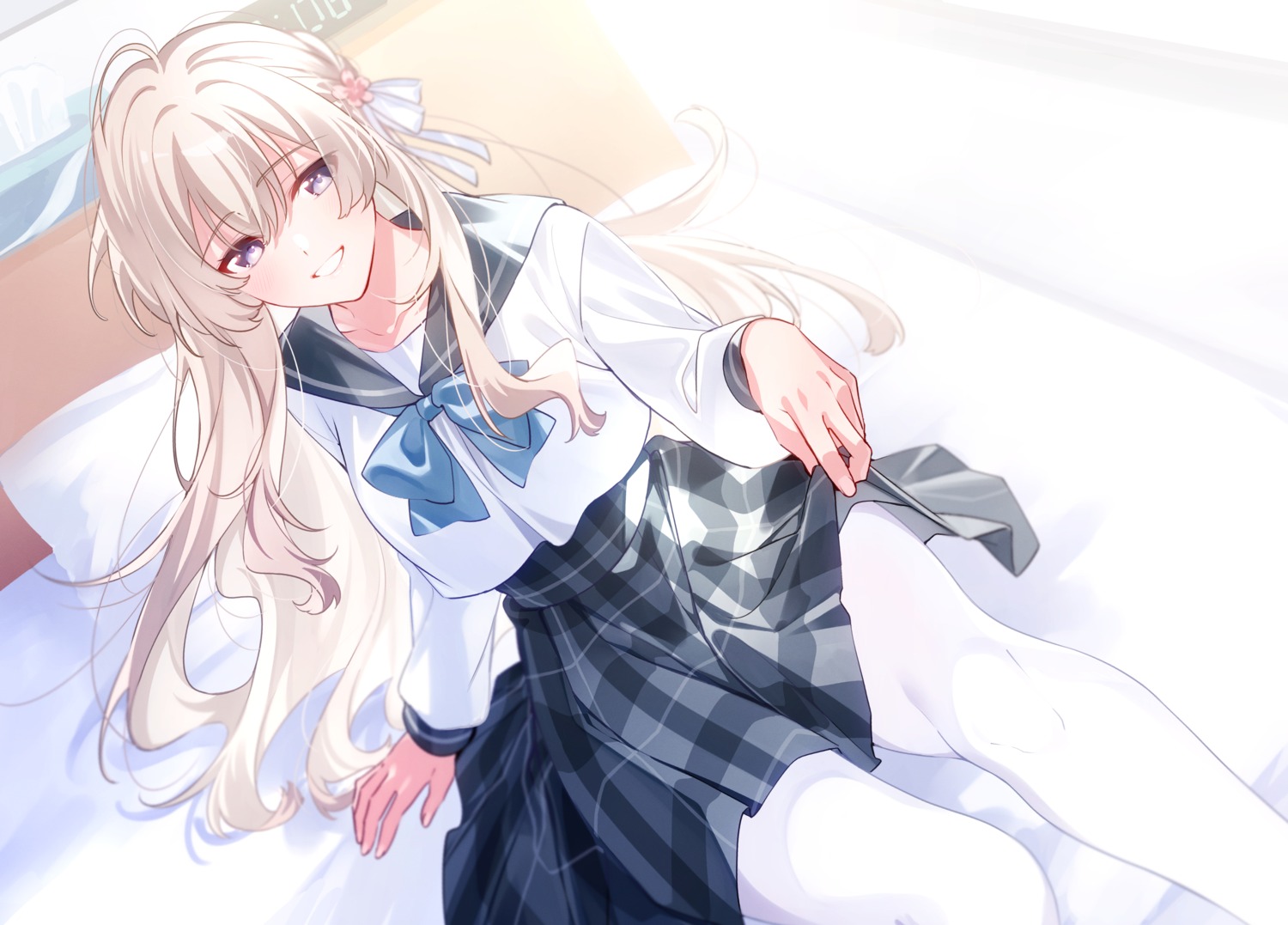 pantyhose, seifuku, skirt_lift, u35