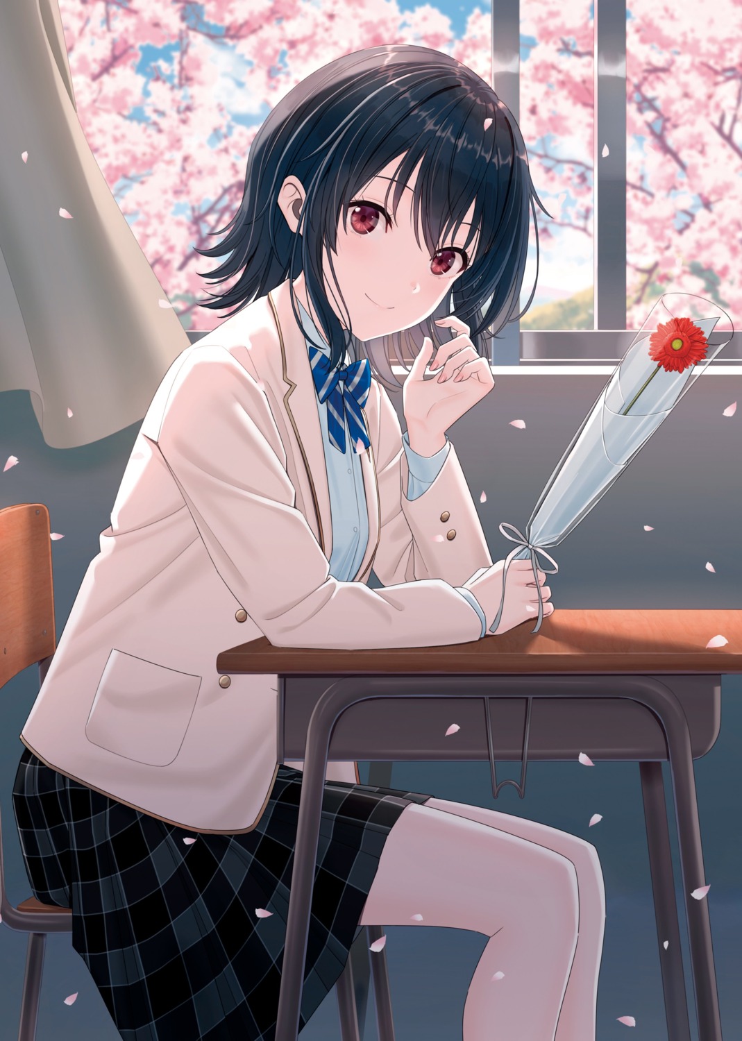 asanagi_umi, class_de_2-banme_ni_kawaii_onnanoko_to_tomodachi_ni_natta, hyuuga_azuri, seifuku, skirt_lift