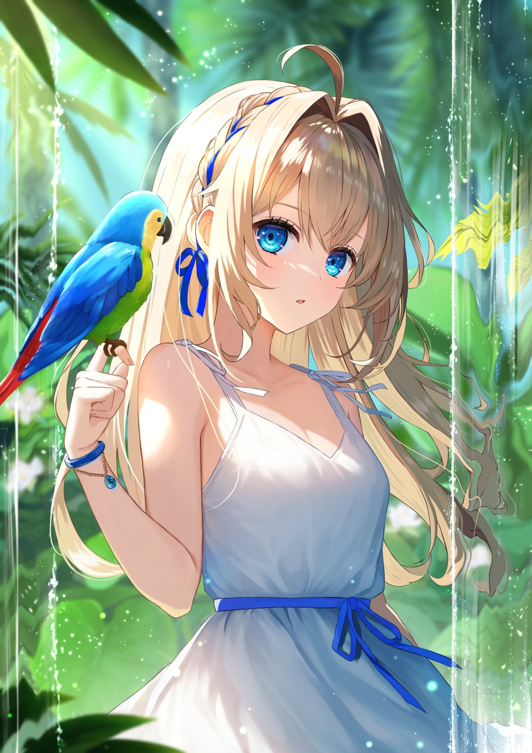 aoe_ui, dress, mishiro_rei, no_bra, summer_dress
