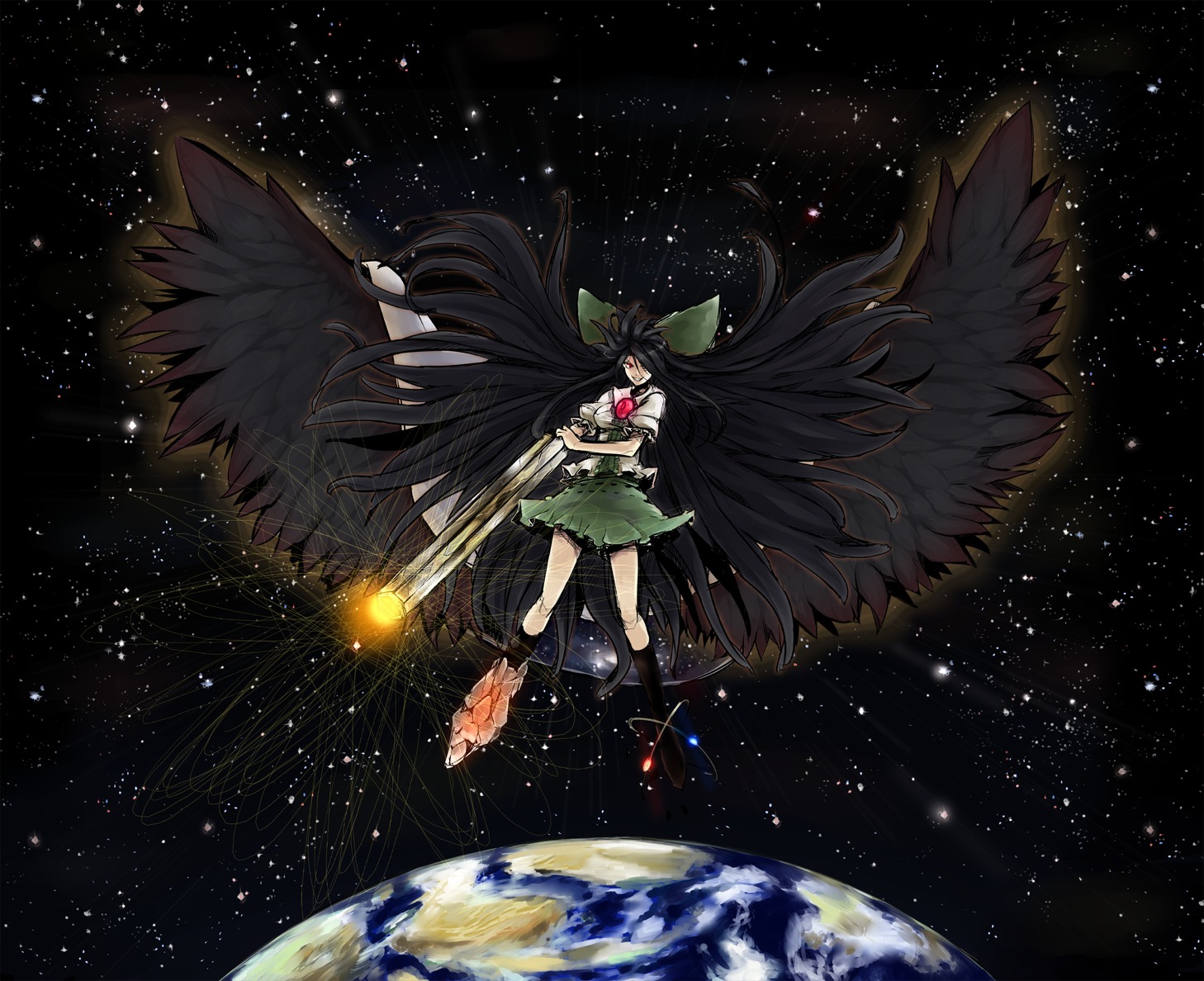 ofuro, reiuji_utsuho, touhou, wings