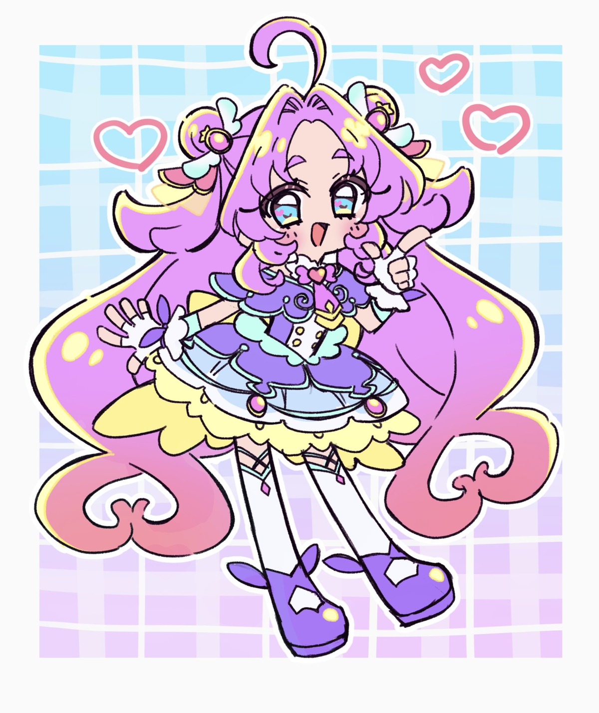 akechi_anna, chibi, meitantei_precure!, precure, sketch, thighhighs, uniform, yano_akane