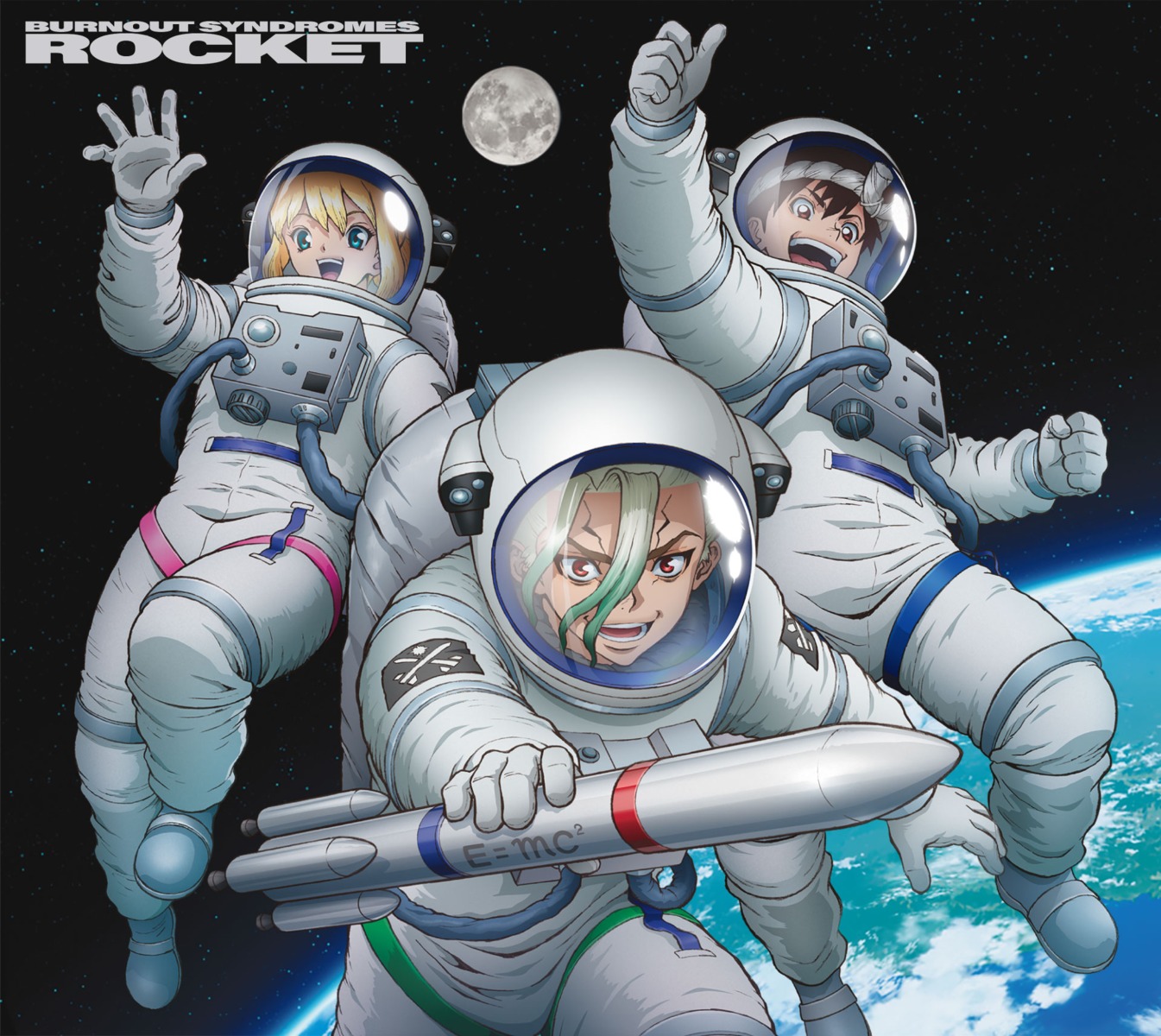 chrome_(dr._stone), disc_cover, dr._stone, ishigami_senkuu, kohaku_(dr._stone), tagme