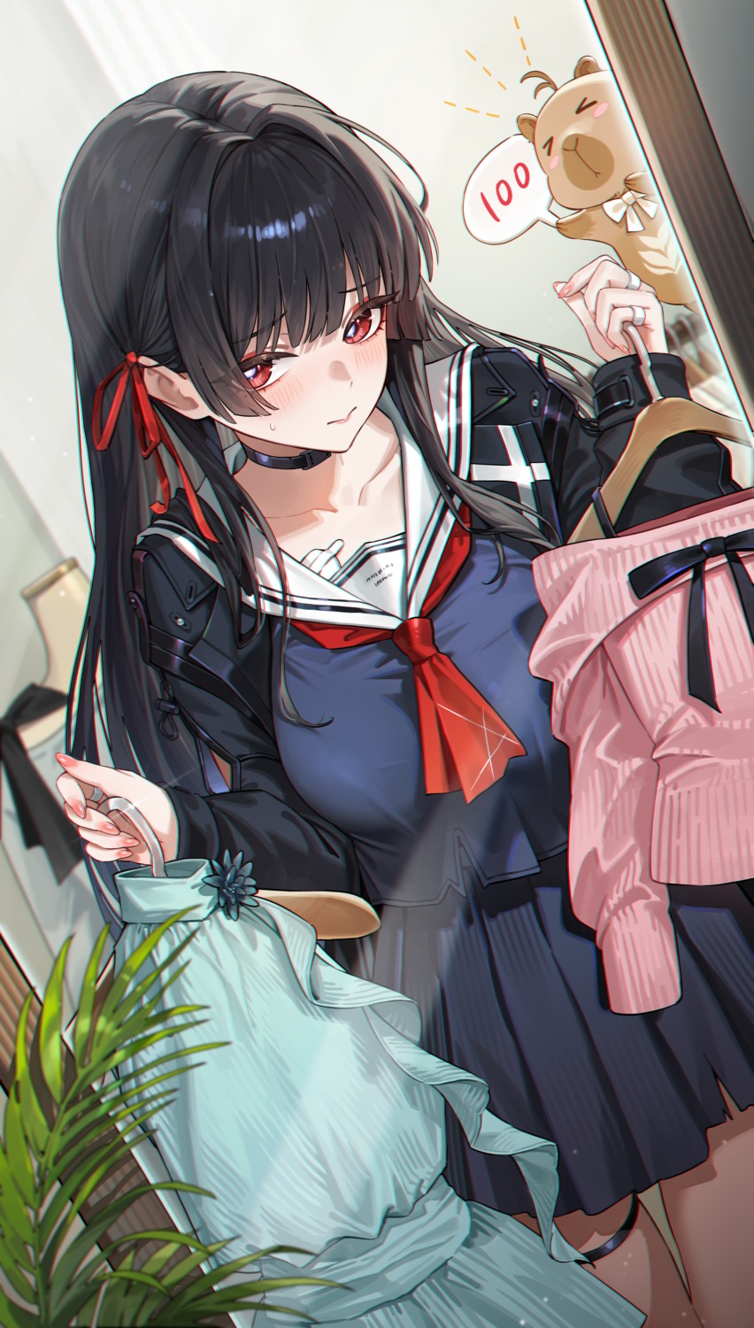 bandaid, chisa, garter, rhtkd_(gosang), seifuku, torn_clothes, wuthering_waves