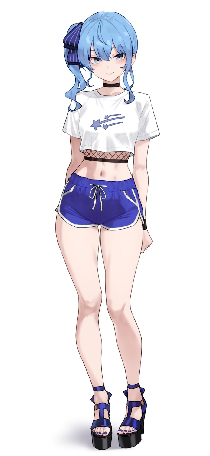 bluefield, fishnets, heels, hololive, hoshimachi_suisei