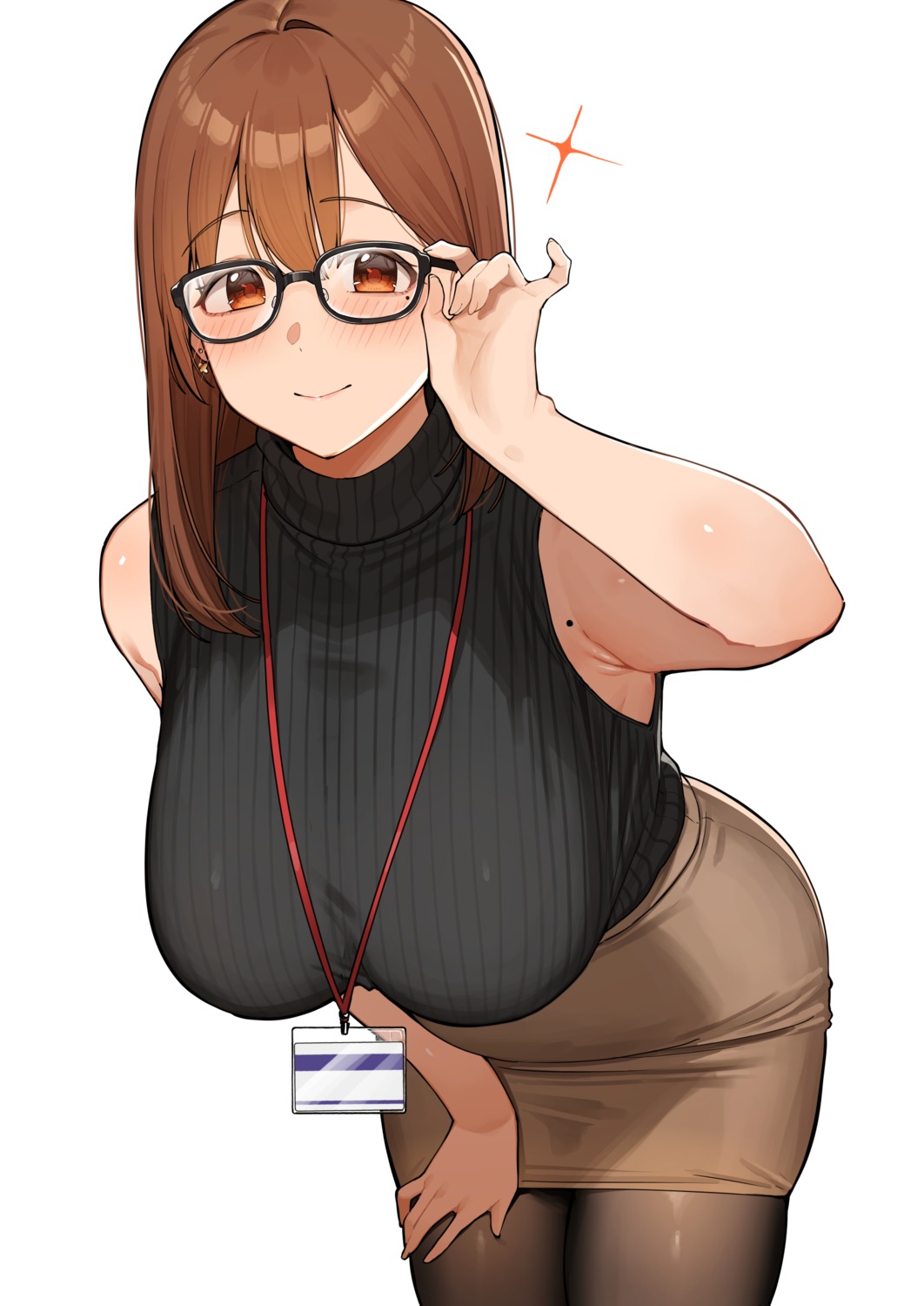 megane, ol-chan_(udon.), pantyhose, sweater, udon.