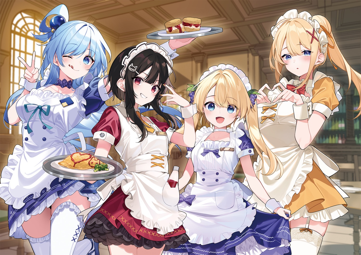 aqua_(konosuba), belzerg_stylish_sword_iris, cream, dustiness_ford_raratina, kono_subarashii_sekai_ni_shukufuku_wo!, maid, megumin, mishima_kurone
