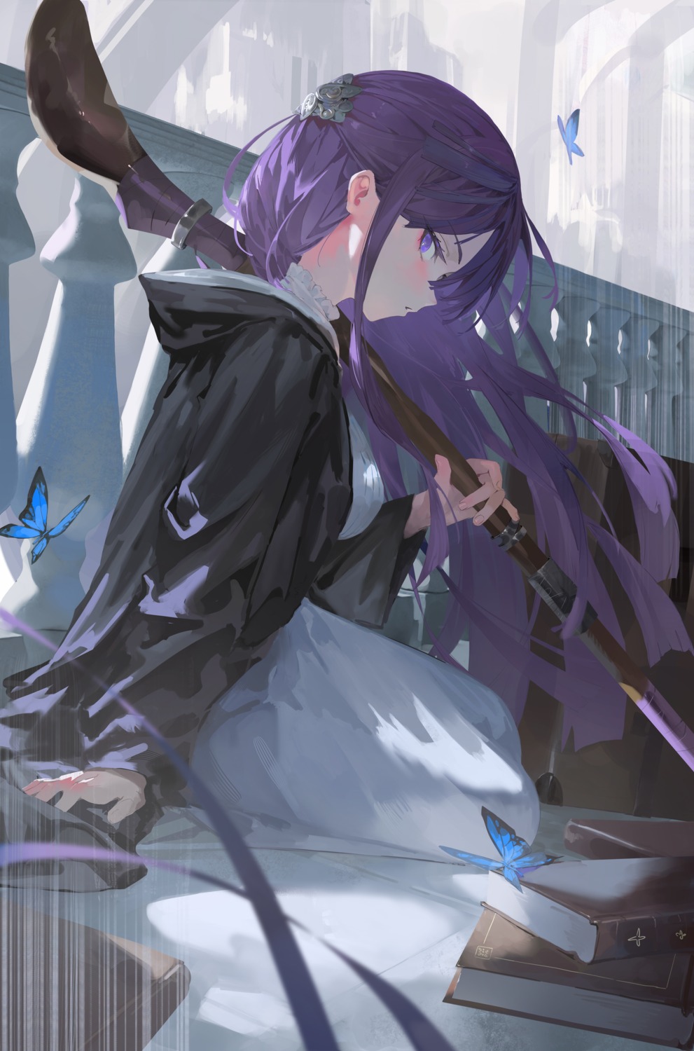 darr1o, dress, fern, sousou_no_frieren, weapon