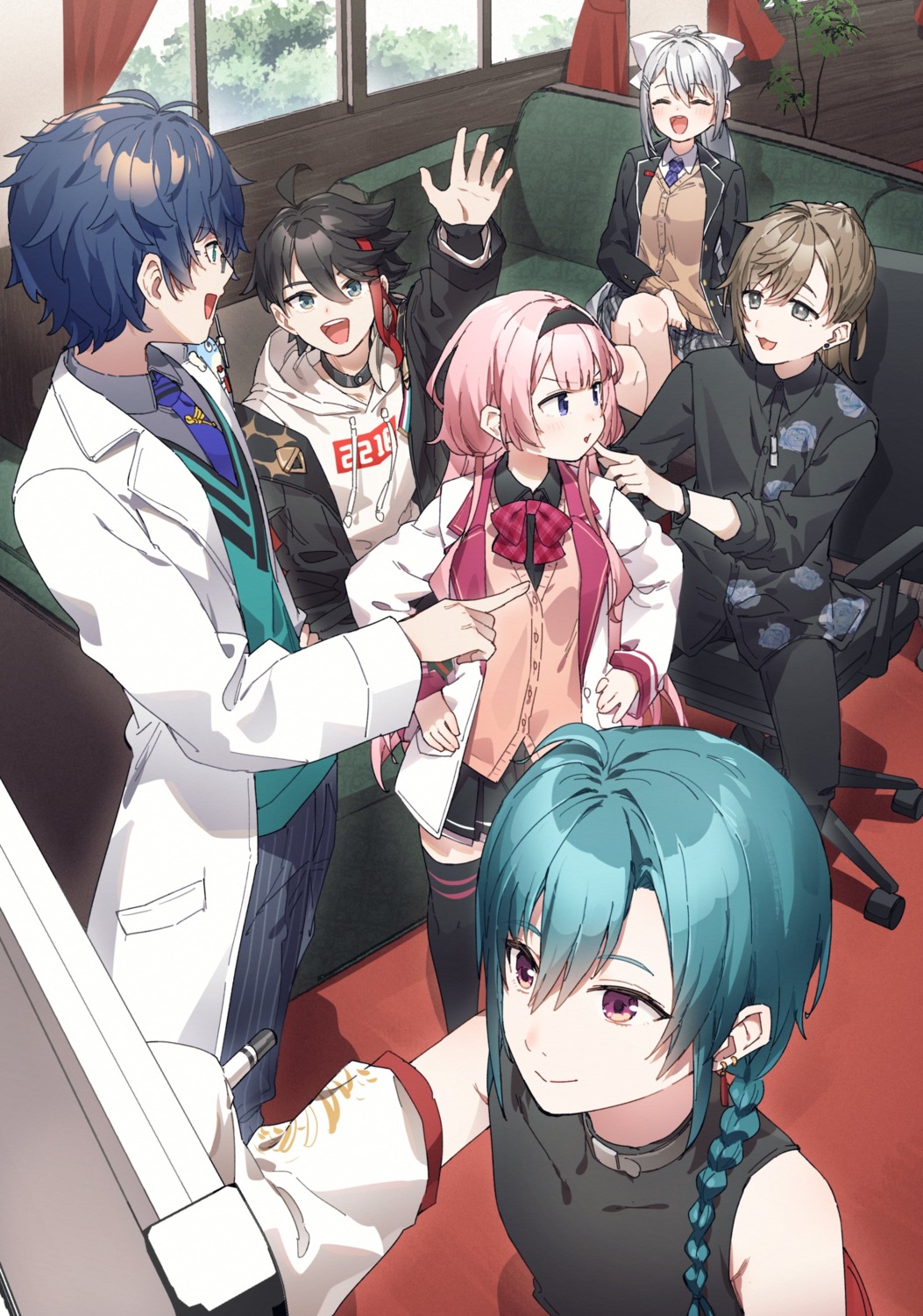 higuchi_kaede, kanae_(nijisanji), kusaka_shi, leos_vincent, nijisanji, ryuushen, saegusa_akina, seifuku