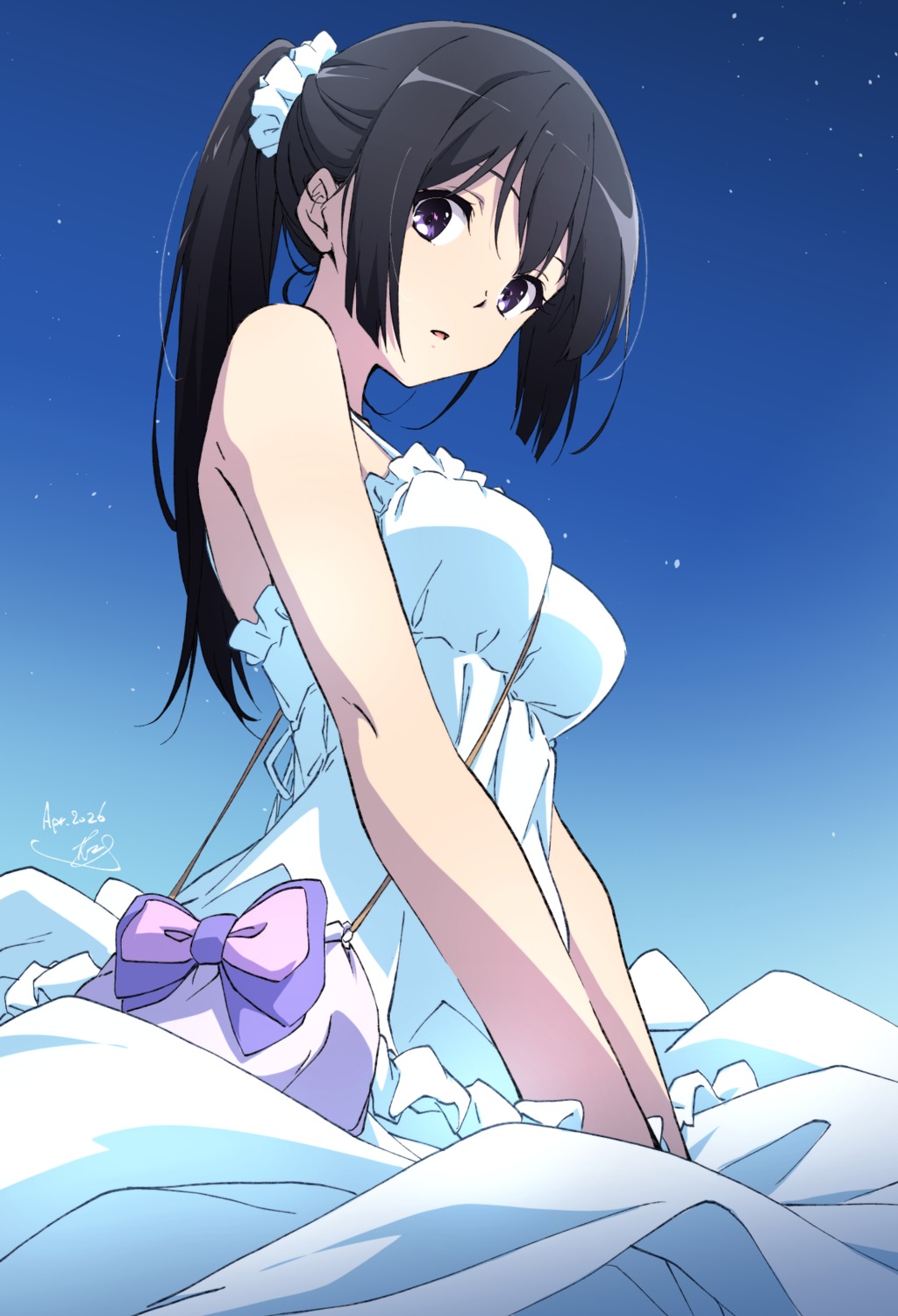 dress, hibike!_euphonium, kousaka_reina, nii_manabu, skirt_lift, summer_dress