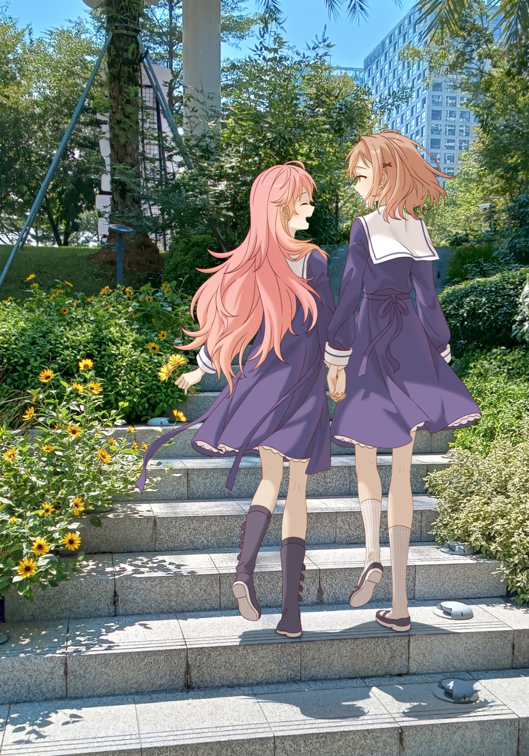 innoarukugyou, kagari_mimi, kimi_ga_shinu_made_koi_wo_shitai, photo, seifuku, totsuki_sheena, yuri