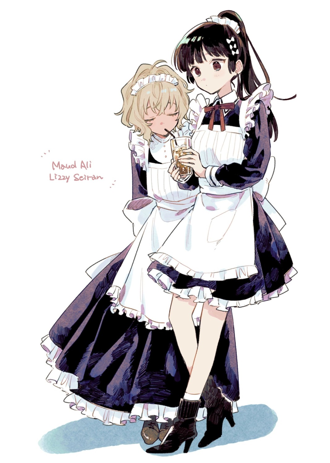 aono_nachi, heels, kimi_ga_shinu_made_koi_wo_shitai, lizzy_seiran, maid, maud_ali, yuri