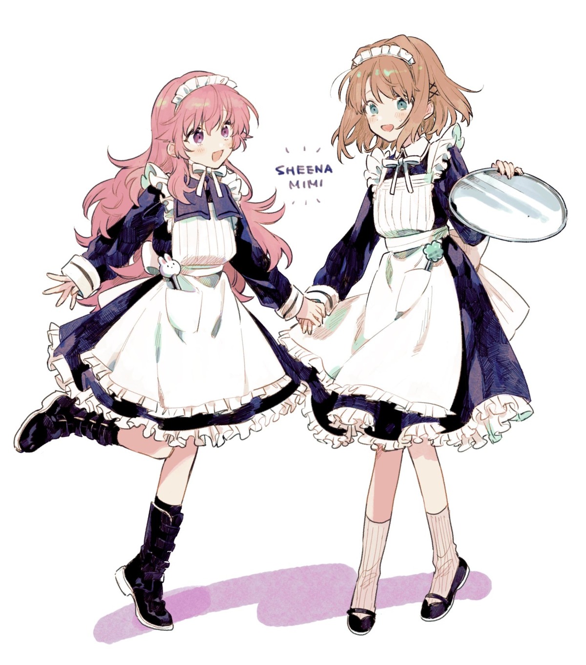 aono_nachi, kagari_mimi, kimi_ga_shinu_made_koi_wo_shitai, maid, totsuki_sheena, waitress, yuri
