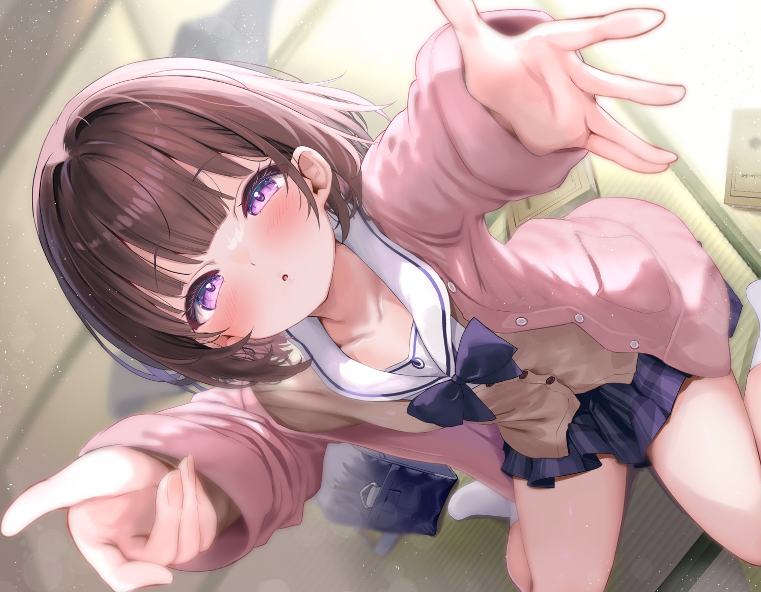 mutsuki_nyahu, seifuku, sweater