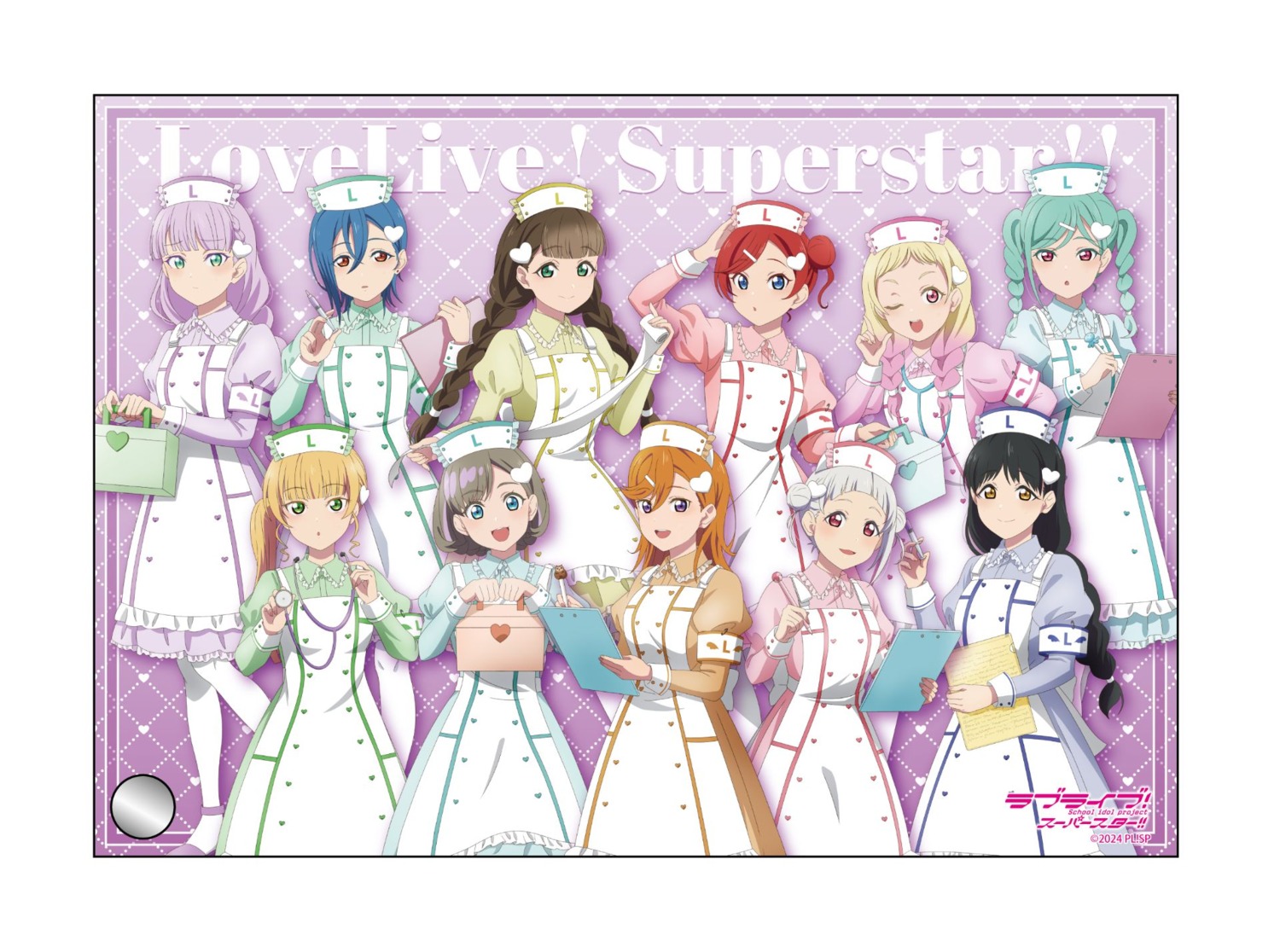 arashi_chisato, hazuki_ren, heanna_sumire, love_live!_(series), love_live!_superstar!!, nurse, onitsuka_natsumi, onitsuka_tomari