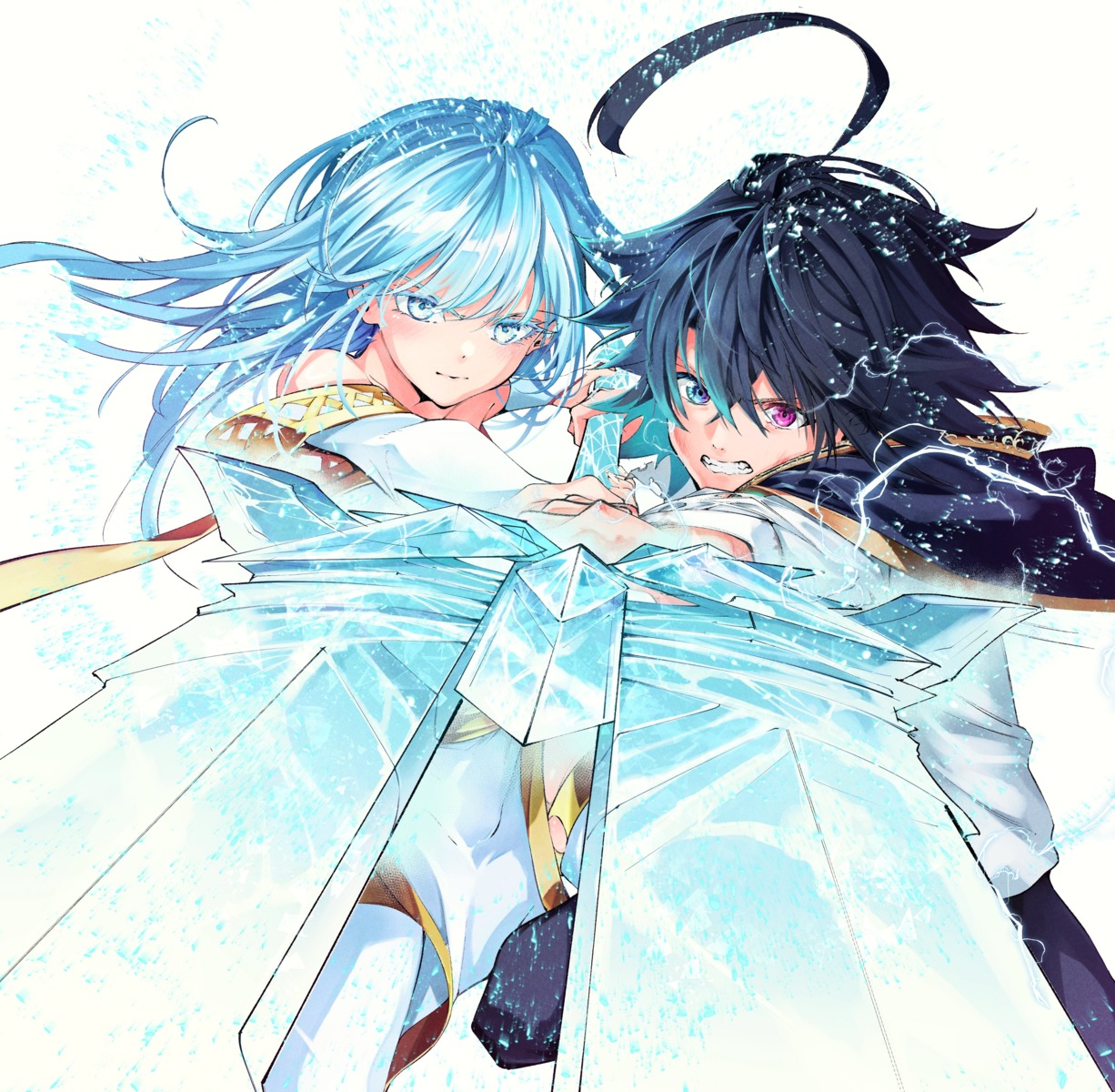 aoi_toshi, elfaria_albis_serfort, heterochromia, sword, tsue_to_tsurugi_no_wistoria, will_serfort