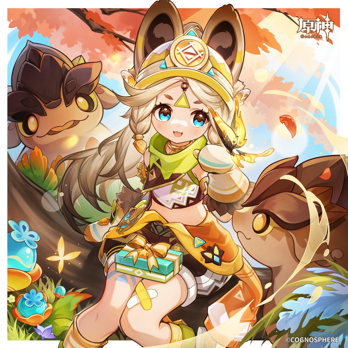 animal_ears, bandaid, genshin_impact, kachina, tagme, tattoo