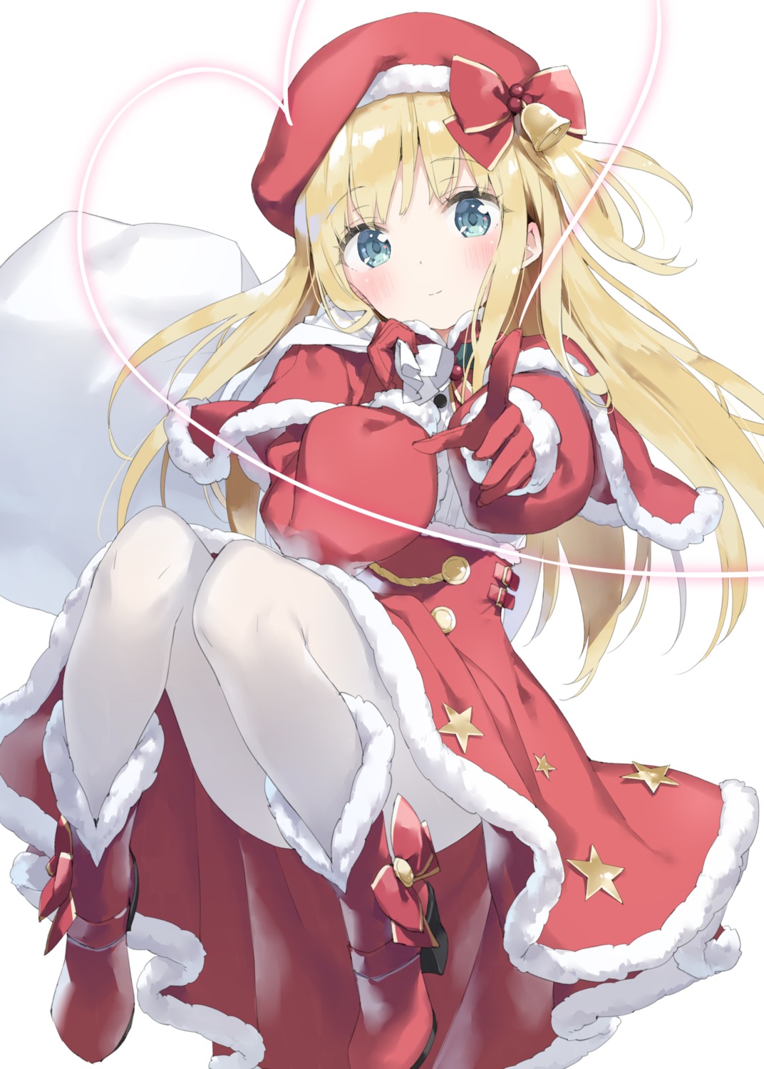 artist_revision, christmas, dress, heels, kani_biimu, pantyhose, shimotsuki_potofu, skirt_lift