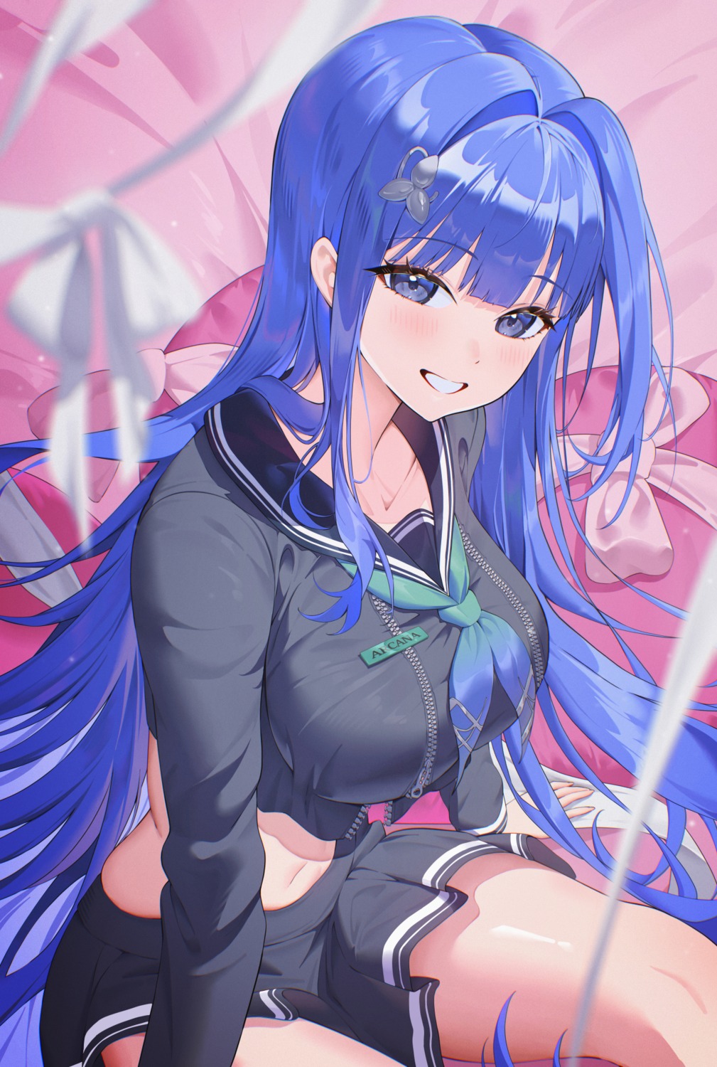 arcana_(nikke), chyanu, goddess_of_victory:_nikke, seifuku, skirt_lift