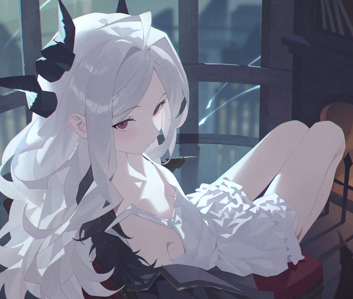 blue_archive, devil, horns, pajama, songyang_syouyou, sorasaki_hina, wings
