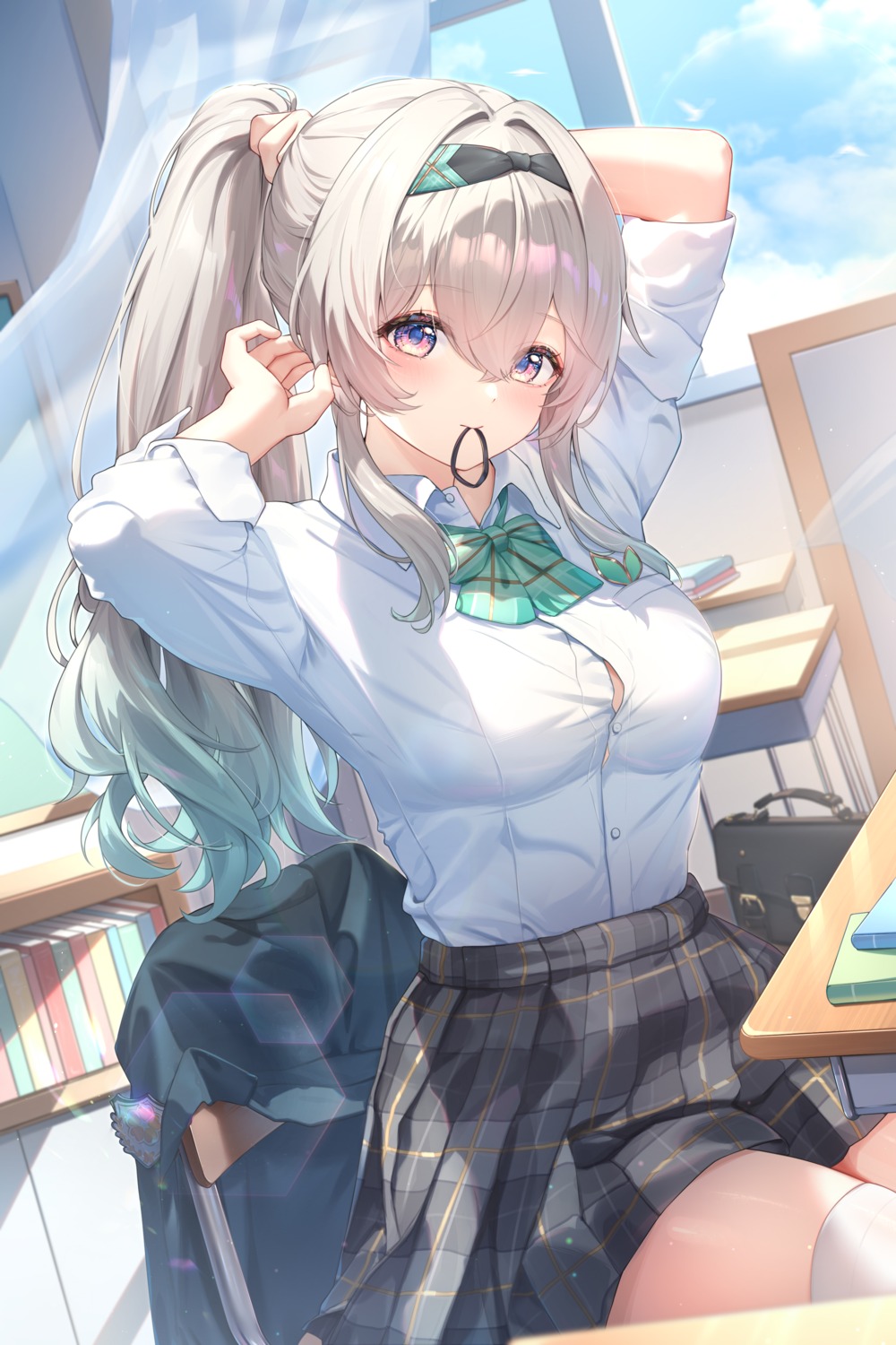 firefly, honkai:_star_rail, kuroida, seifuku, thighhighs