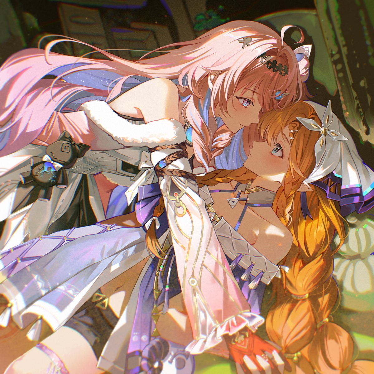 denia, garter, pointy_ears, pong_(pong_o0), sigrika, wuthering_waves, yuri