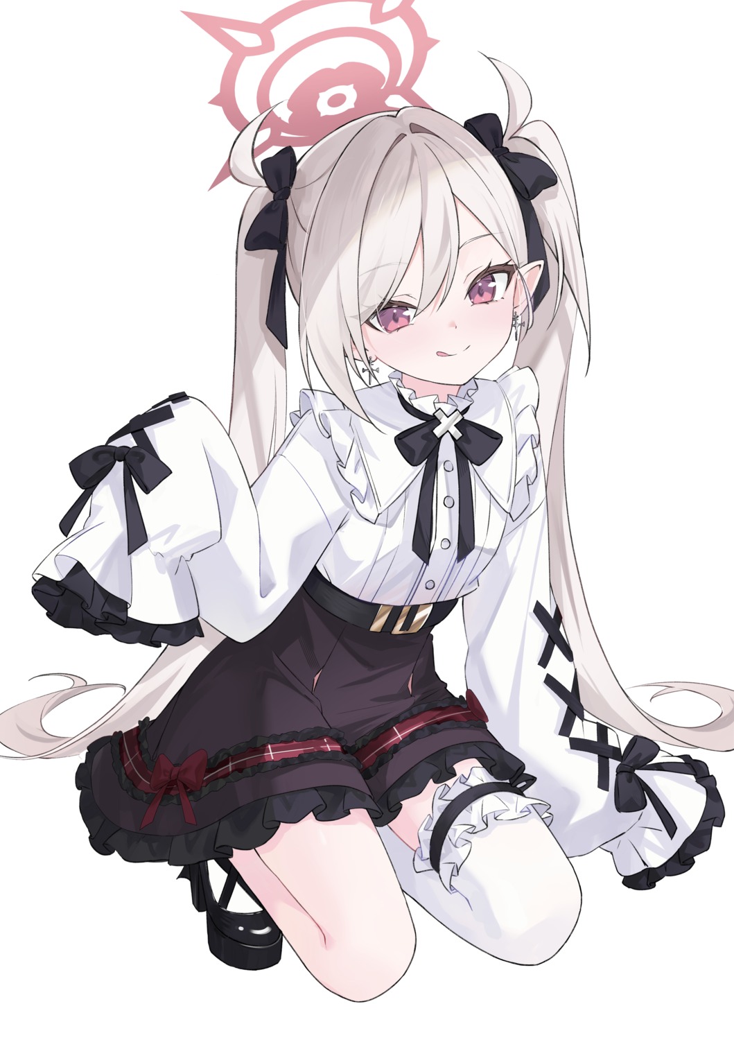 asagi_mutsuki, blue_archive, garter, gothic_lolita, halo, heels, lisu, lolita_fashion