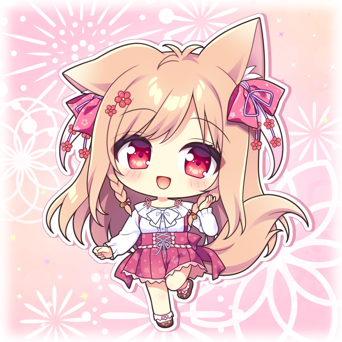 animal_ears, chibi, kitsune, lump_of_sugar, mito_kohaku, moekibara_fumitake, tail, tayutama