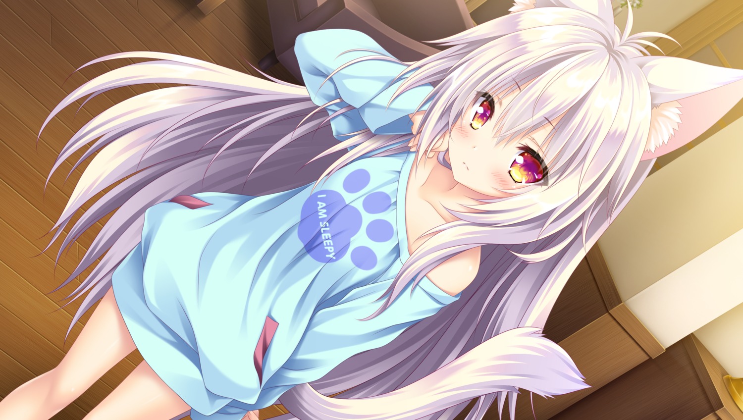ai_(wakaba-iro_no_quartet), animal_ears, lump_of_sugar, moekibara_fumitake, nekomimi, no_bra, tail, wakaba-iro_no_quartet