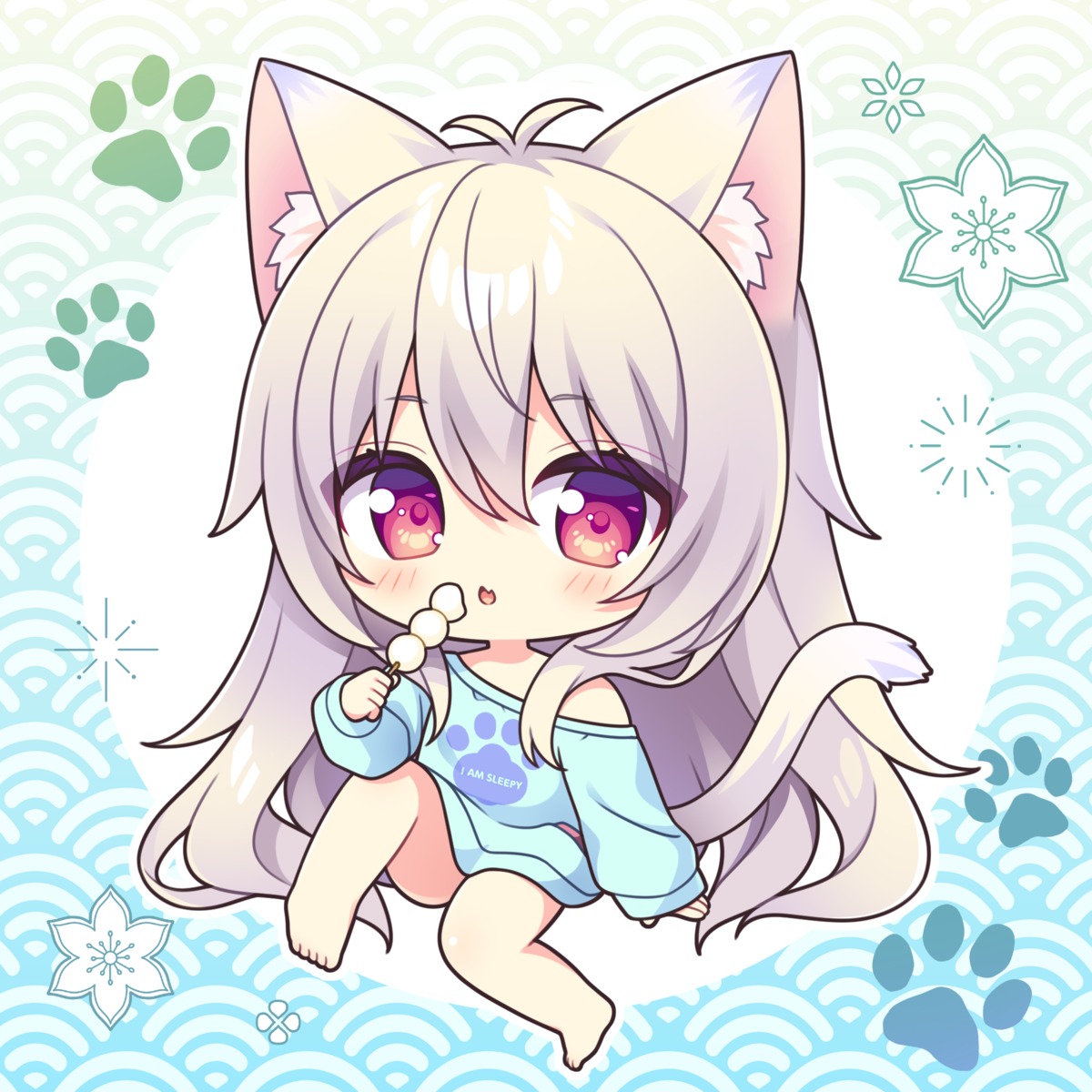 ai_(wakaba-iro_no_quartet), animal_ears, chibi, lump_of_sugar, moekibara_fumitake, nekomimi, tail, wakaba-iro_no_quartet