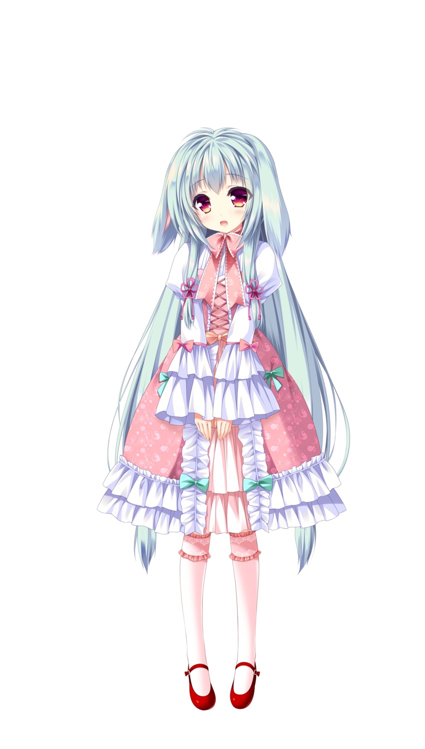 animal_ears, bunny_ears, dress, lolita_fashion, lump_of_sugar, moekibara_fumitake, tarumi_konoha, yorite_konoha_wa_kurenai_ni