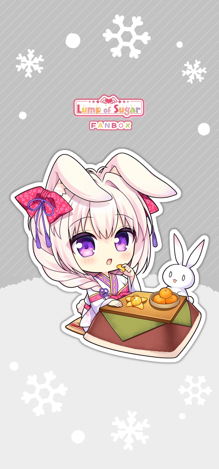 animal_ears, bunny_ears, chibi, inashiro_mikoto, kimono, lump_of_sugar, madohi_shiroki_no_kamikakushi, moekibara_fumitake