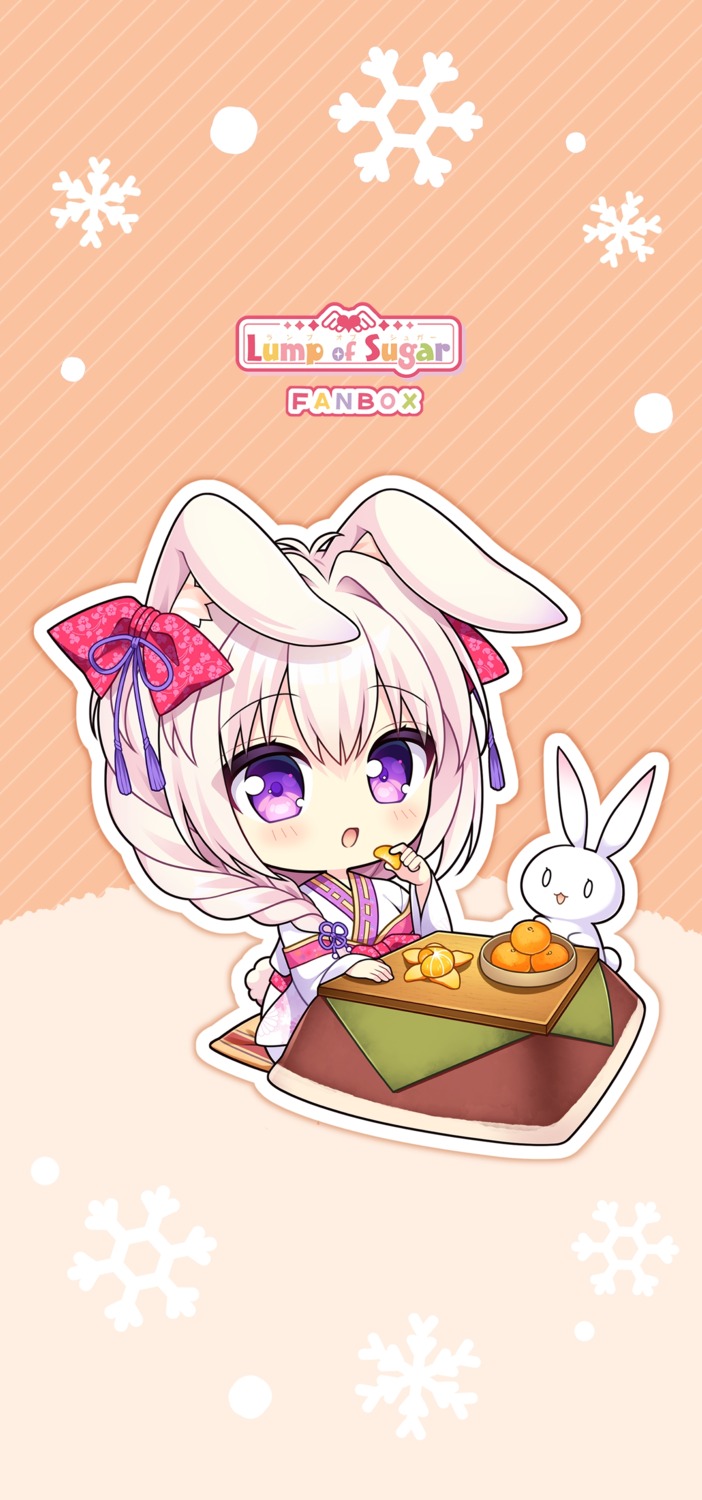 animal_ears, bunny_ears, chibi, inashiro_mikoto, kimono, lump_of_sugar, madohi_shiroki_no_kamikakushi, moekibara_fumitake