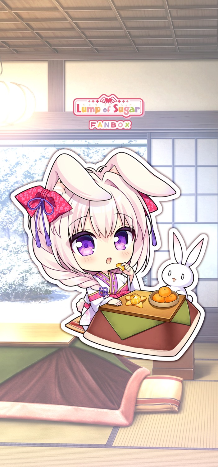 animal_ears, bunny_ears, chibi, inashiro_mikoto, kimono, lump_of_sugar, madohi_shiroki_no_kamikakushi, moekibara_fumitake