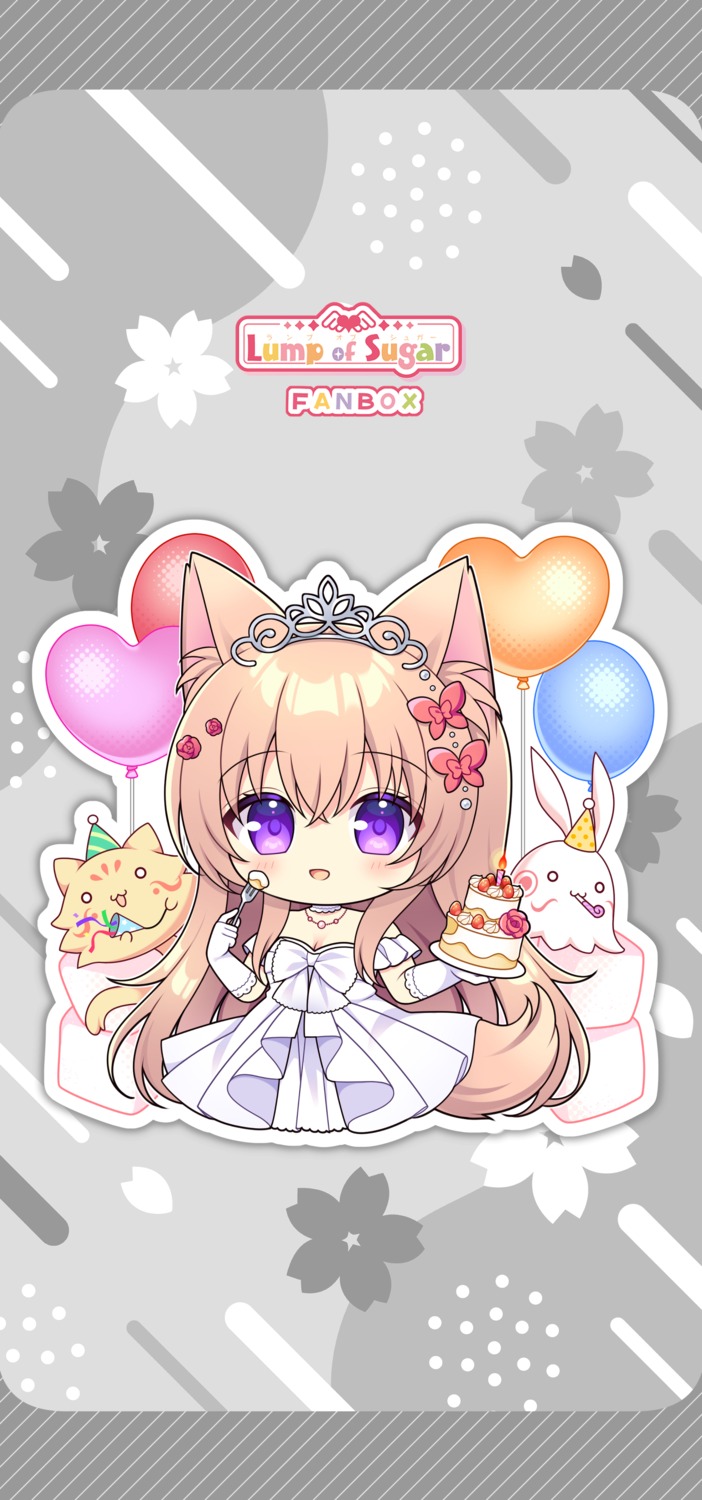 animal_ears, chibi, dress, kitsune, lump_of_sugar, mito_mashiro, moekibara_fumitake, tail