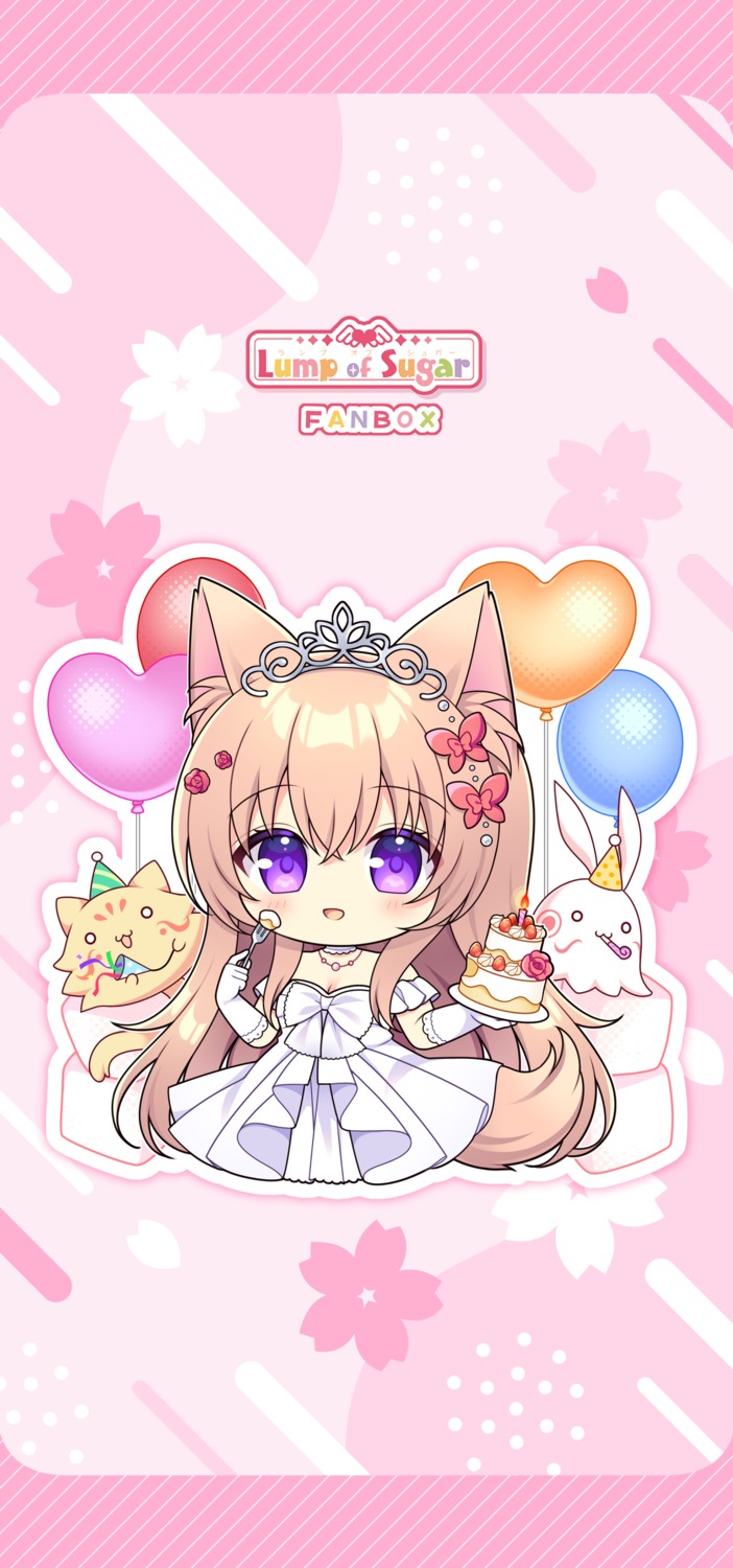animal_ears, chibi, dress, kitsune, lump_of_sugar, mito_mashiro, moekibara_fumitake, tail