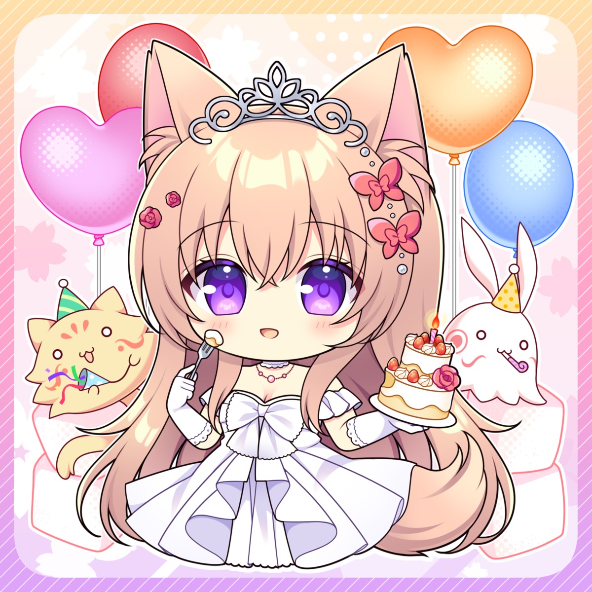 animal_ears, chibi, dress, kitsune, lump_of_sugar, mito_mashiro, moekibara_fumitake, tail