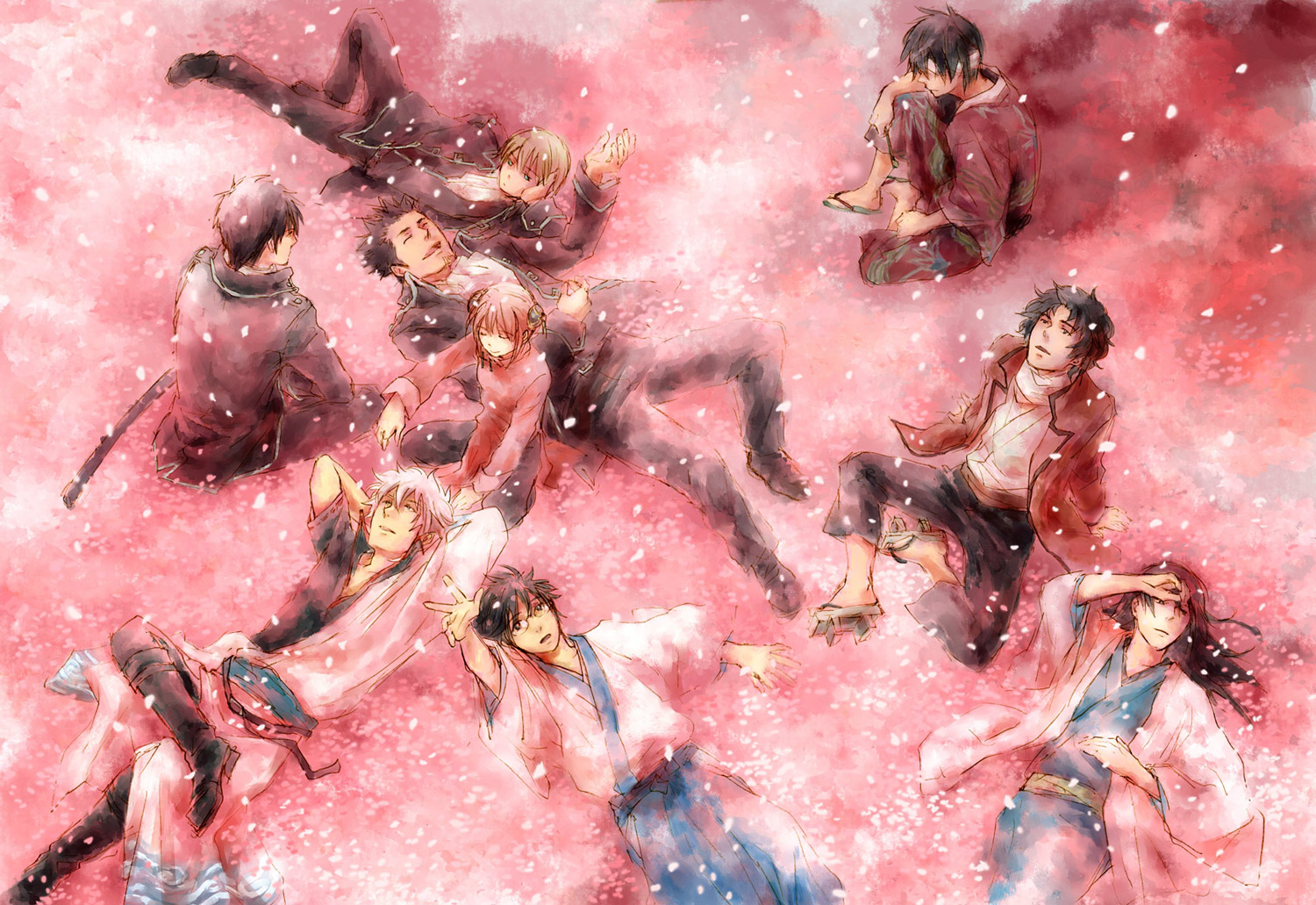 acaco, gintama, hijikata_toushirou, kagura, katsura_kotarou, kondou_isao, okita_sougo, sakamoto_tatsuma