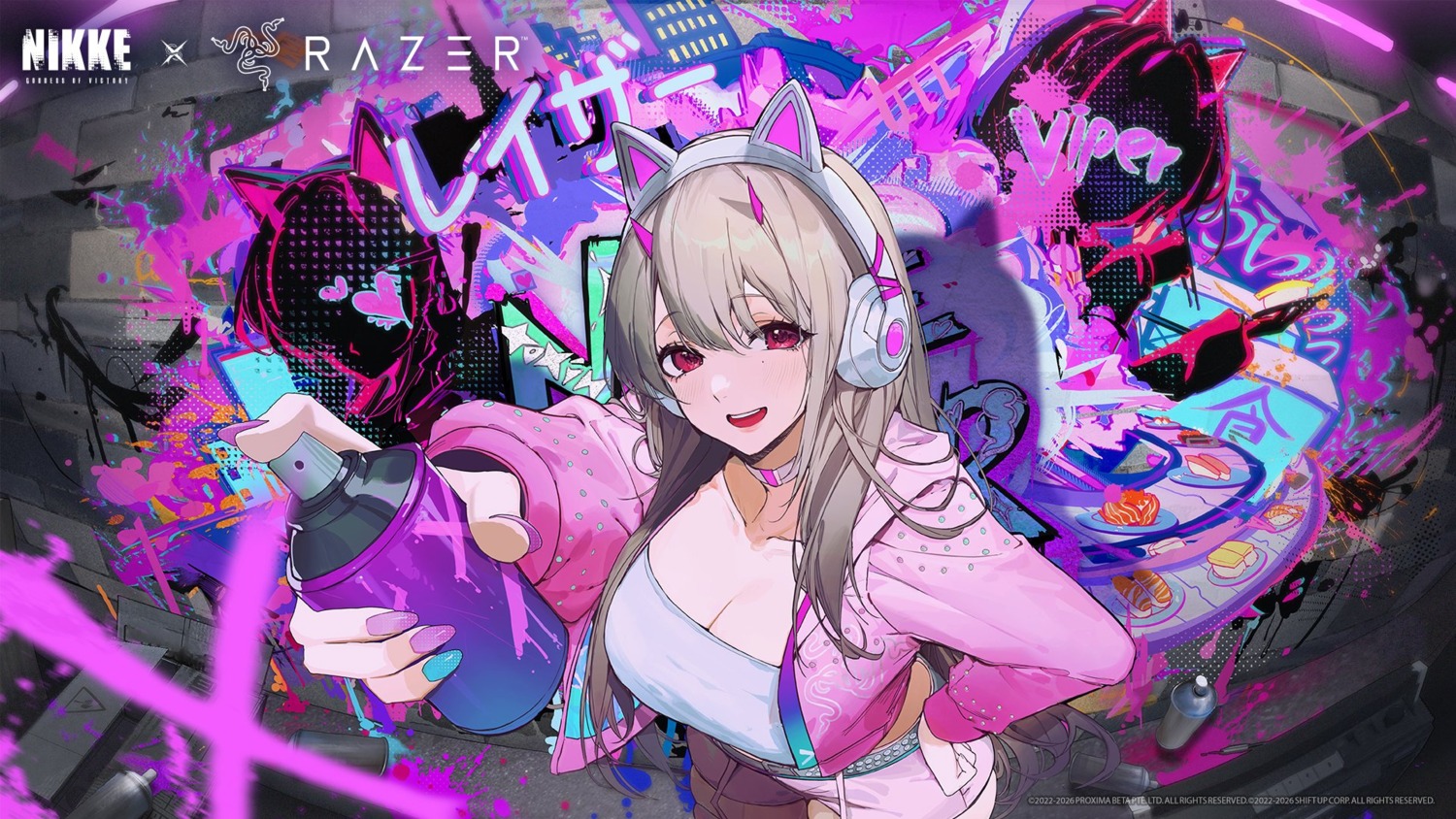 animal_ears, goddess_of_victory:_nikke, headphones, horns, jpeg_artifacts, nekomimi, tagme, viper_(nikke), wallpaper