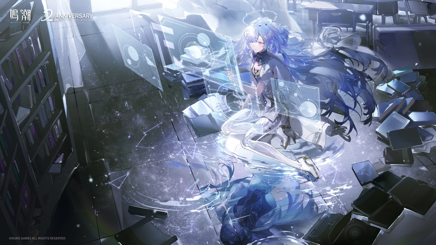 halo, heels, kaekaeki, mornye, see_through, tattoo, wallpaper, wuthering_waves
