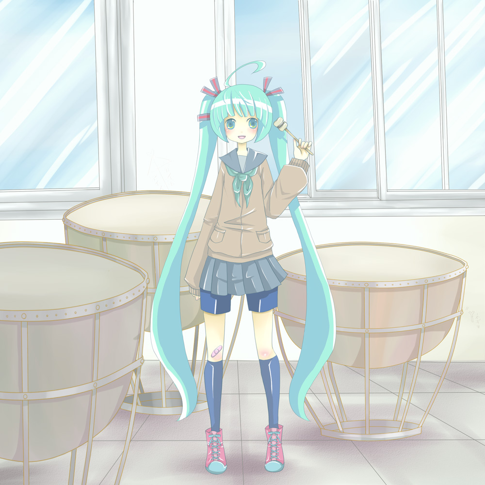 dokumitsu_akaringo, hatsune_miku, seifuku, vocaloid