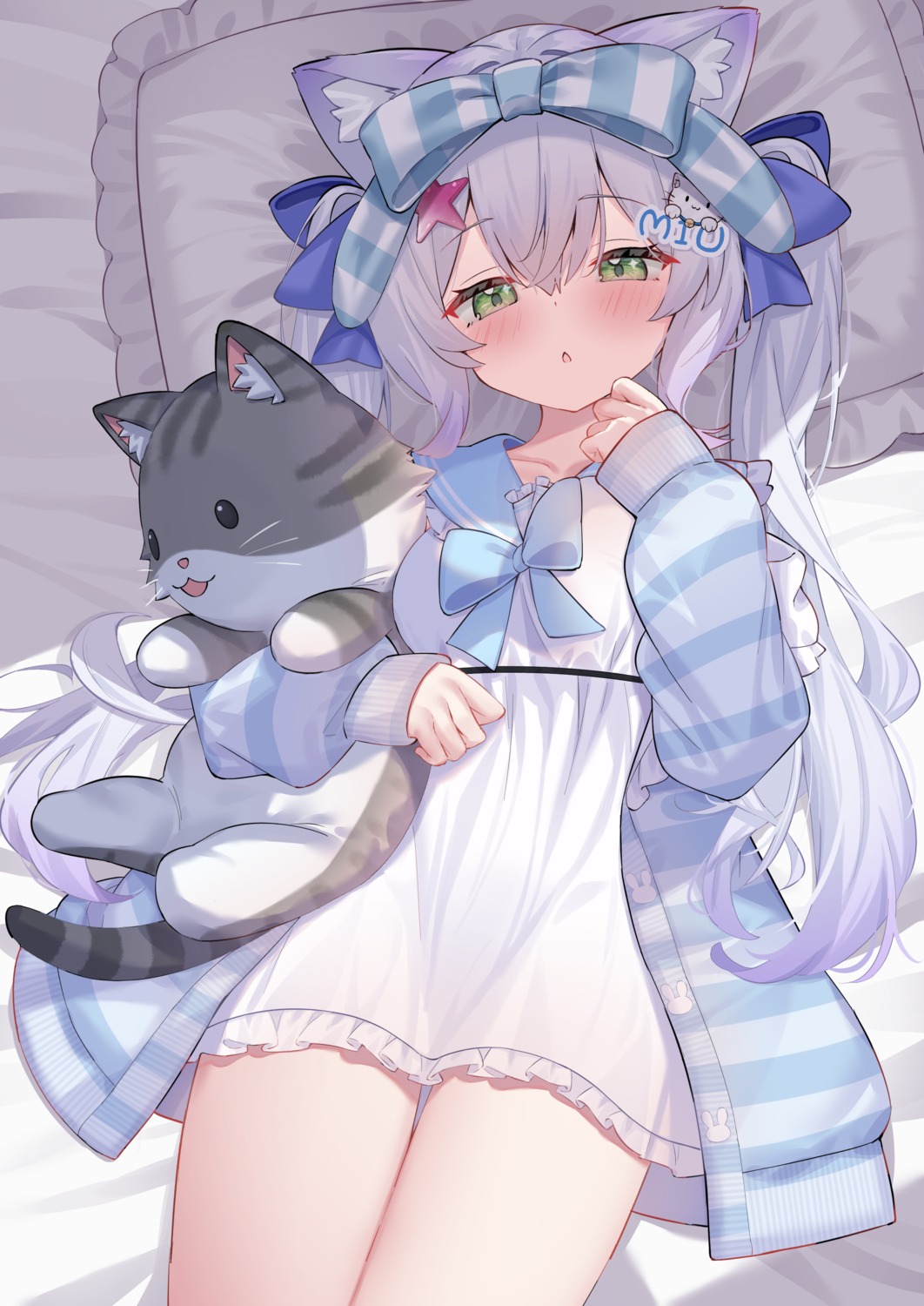animal_ears, leafpie_zaurus, nekomimi, pajama, seifuku