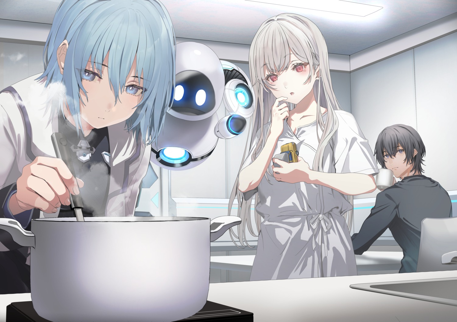 dress, hakuchuumu_no_aojashin, izumo_(musei), kaito_(musei), laplacian, shimofuri, yonagi