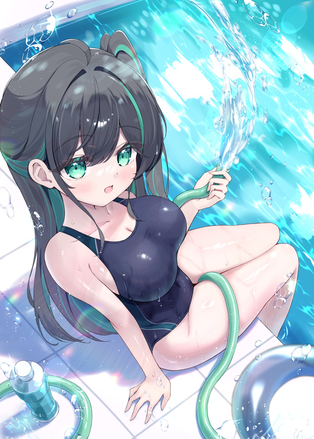 aoba_misuzu, mikaze_maruto, swimsuits, wet